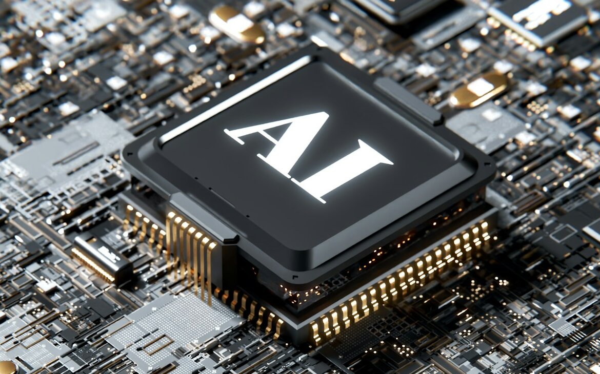 Ein Computerchip mit der Bezeichnung AI darauf.