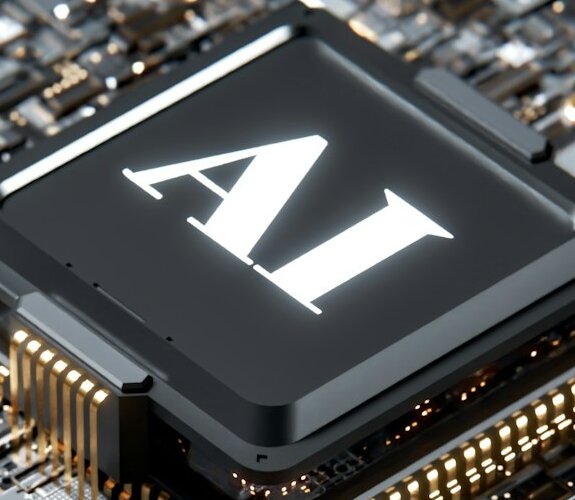 Ein Computerchip mit der Bezeichnung AI darauf.
